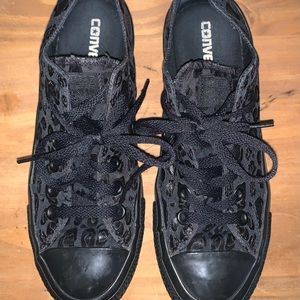 Black Leopard Converse